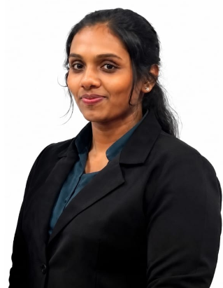 Placeholder for Aiswarya Akhil's professional photograph — to be replaced with an actual portrait